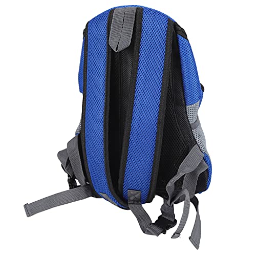 Pet Knapsack Backpack, Dog Carrying Bag with Ventilation Window, Spacious Oxford Cloth Pet Carrier for Small Dogs, Adjustable Padded Straps and Removable Cushion (Blue) - color: Blue