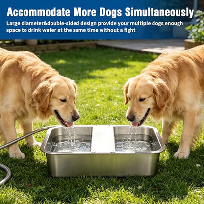 BWOGUE 5 Gal Automatic Dog Water Dispenser for Large Dogs Stainless Steel Outdoor Water Bowl Large Breed Self Filling Dog Waterer Feeder for Dogs Cat Chicken Livestock - size: 5 Gal