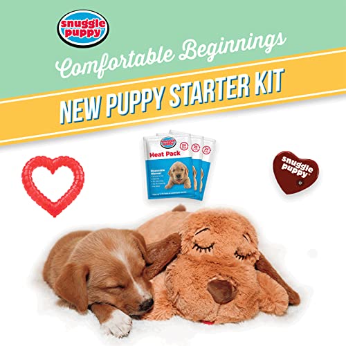 SmartPetLove Original Snuggle Puppy Essentials Starter Kit - Heartbeat Puppy for Dogs - Calming Aid with 3 Heat Packs, Puppy Teething Toy, Dog Chew Toy and Dog Blanket - color: Neutral