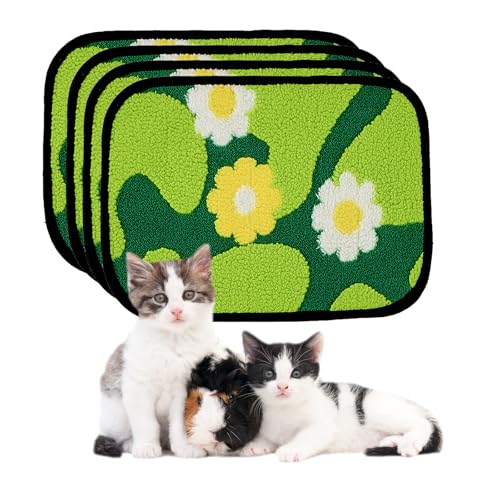 Qeils Reusable Puppy Pads for Small Dogs, Washable Pee Pads with Non-Slip , Absorbent Leakproof Mat for Crates, Playpens, Pet Beds & Whelping, Indoor Potty Training Grass Green, 16"x12", 4 Pack - size: 16"x12"(Pack of 4)