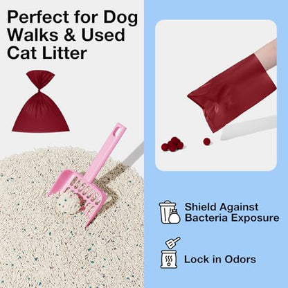 VETRESKA Dog Poop Bags, Leak Proof, Extra Thick and Large Pet Waste Bags for Dog Walking and Cat Litter, Rose & Amberwood Scented, 300 Bags - size: 1 Count (Pack of 300), style: Mist and Merlot