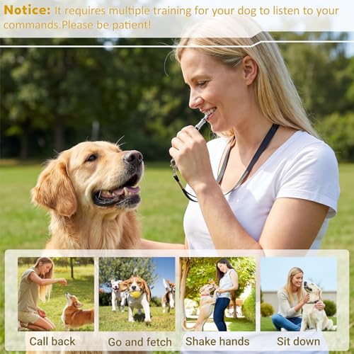 2Pcs Dog Whistle, Dog Whistle to Stop Barking Neighbors Dog Adjustable Dog Training Whistle with Lanyard