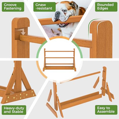 SuniBoxi Dog Agility Set, Wooden Dog Agility Jumps & Dog Hurdles,Dog Agility Equipment, Dog Agility Course,Dog Agility Course Backyard Set,Obstacle Course for Dogs,Dog Hurdles Training Equipment