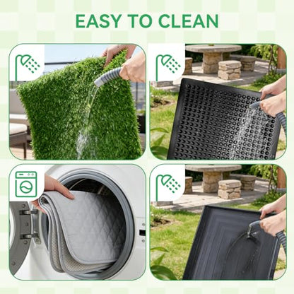 Artificial Grass Potty Pad for Dogs, 20x30 Inch Indoor Dog Litter Box with Tray, 2 Reusable Turf Pads & Washable Pee Pad, Portable Pet Potty System for Balcony, Patio, Apartment - size: Large-2 Grass Pad with Changing pad