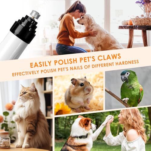 Ntrjtrss Quiet Dog Nail Grinde with 2-Speed, Professional Groom Pro Nail Grinder for Dogs for Small/Medium/Large Dogs & Cats, Rechargeable Grind Pro for Dogs with Replacement Grinding Heads