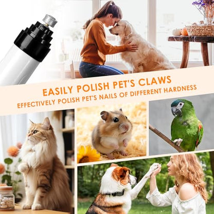 Ntrjtrss Quiet Dog Nail Grinde with 2-Speed, Professional Groom Pro Nail Grinder for Dogs for Small/Medium/Large Dogs & Cats, Rechargeable Grind Pro for Dogs with Replacement Grinding Heads