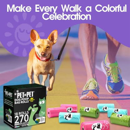 Pet N Pet 270 Counts Lavender Scented, Colorful Poop Bags for Dogs, 41% Plant Based & 59% PE Dog Poop Bags Rolls, Extra Thick Dog Waste Bag, Doggy Bag - size: 270 Count