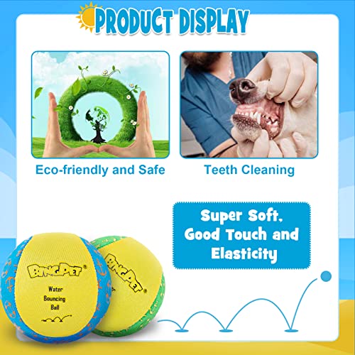 BINGPET Dog Pool Toys, Floating Dog Ball 2 Pack, Dog Water Bouncing Balls Toy, Interactive Dog Training Games Chew Balls for Small and Medium Dogs - color: Yellow