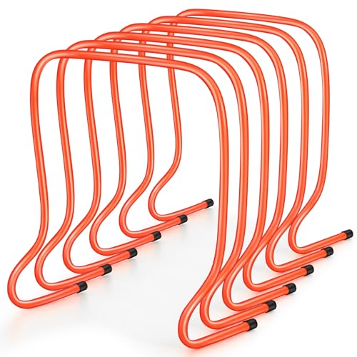 Leyndo 6 Pcs Plyo Hurdles Training Equipment Practice Speed Hurdles Training Track Agility Soccer Football Basketball Baseball Plyometric for Kids Athletes Indoor Outdoor Sports - color: Orange, size: 24 Inch