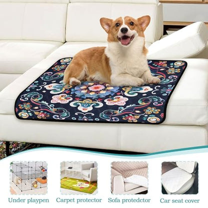 Qilmy Mandala Pet Mat, Waterproof Reusable Dog Training Pad Anti-Slip Pet Creat Pad for Small Medium Large Dogs and Cats - size: Smallx3