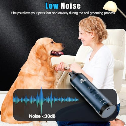 VIWIK Dog Nail Grinder, Dog Nail Trimmers with LED Lights, Pet Nail Clippers Kit for Large Medium Small Dogs & Cats, 2-Speed Quiet Electric USB Rechargeable Pet Paws Grooming Tool Blue - color: Blue+Blue