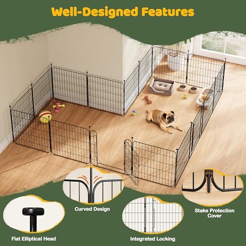Yaheetech Expandable Dog Playpen, 8 Panel 24 inch Puppy Playpen with Door Indoor/Outdoor Pet Fence for Small Medium Dogs - size: 24 inch