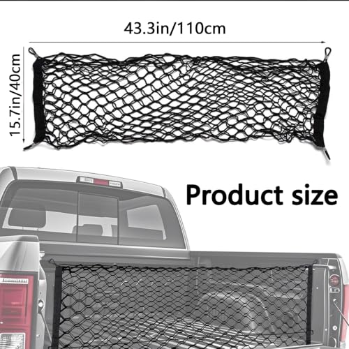 Truck Bed Cargo Net, Storage Elastic Mesh Net（43.3 * 15.7In） - size: 43.3*15.7In