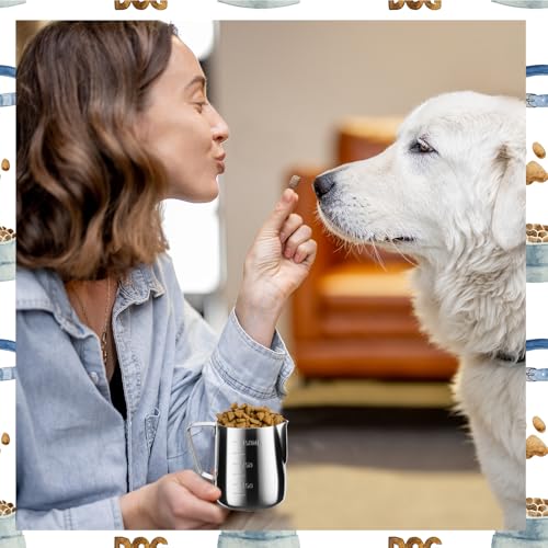 1.5 Cup Dog Food Scoop Stainless Steel Dog Food Measuring Cups Pet Food Scoop with Precision Scale Cupeasurements for Dogs,Cats or Bird Foods, Injection Molded and Dishwasher Safe (1.5 CUP) - size: 1.5 CUP