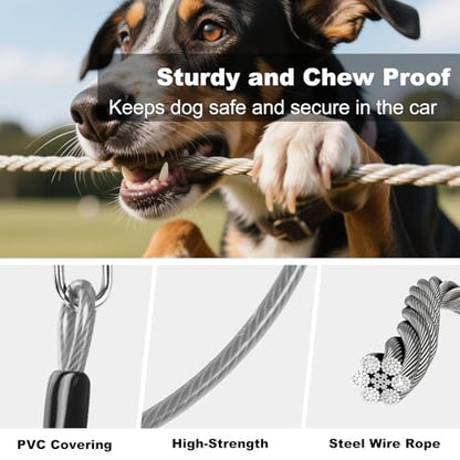 Dog Seat Belt for Car,Chew Proof Dog Car Seat Belt,2 in 1 Car Harness for Dogs Safety Seat Belt,Heavy Duty Pet Seat Belt for Medium & Large Dogs Chewer - size: 2 Pack(Grey)