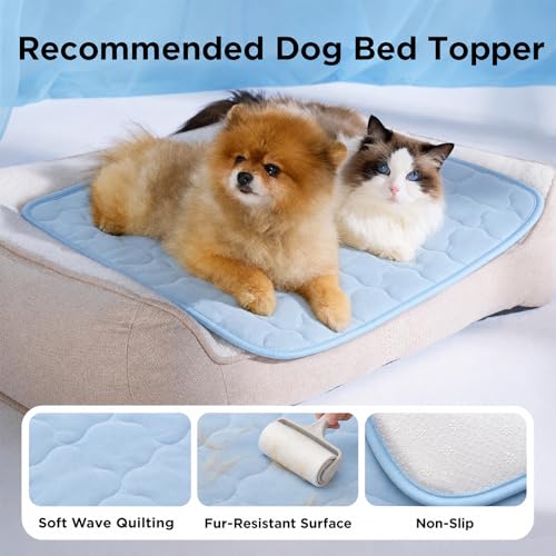 Pet Cooling Mat for Dogs, Breathable & Washable Cat Cooling Mat, Thin & Portable Dog Bed for Crate Kennel Car Sofa Floor, Q-Max>0.4 Indoor Outdoor Summer Use, 24x18, Blue - size: 24" x 18" (S)