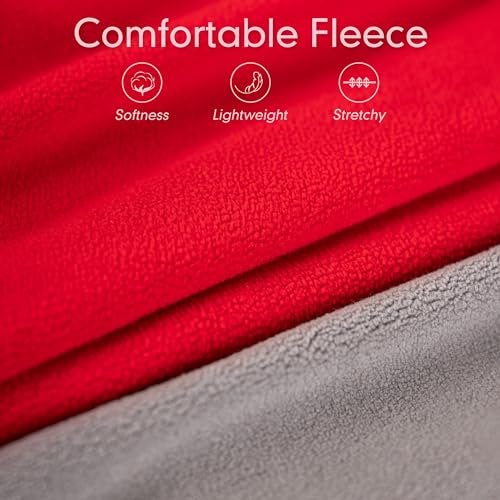 cyeollo 2 Pack Dog Sweater Small Dog Fleece Sweatshirt Reflective Pullover Stretchy Dogs Jacket Lightweight Vest Pet Clothes for Puppy, Red & Grey S - color: 3# Red & Grey, size: Small