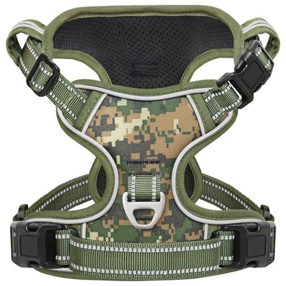Timos Dog Harness Small Sized,No Pull Dog Harness Adjustable Metal Rings 3 Buckles,Reflective No Choke with Easy Control Handle for Small Dogs,Military Green S - color: Military Green, size: Small (Pack of 1)