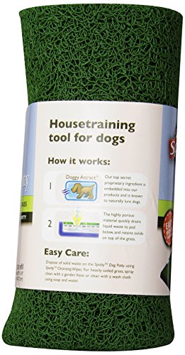 Spotty Indoor Potty Replacement Pad, House Training Pet Puppy Dog Artificial Grass Rug Turf Pee Mat Green 29x18 Inch (Pack of 1)