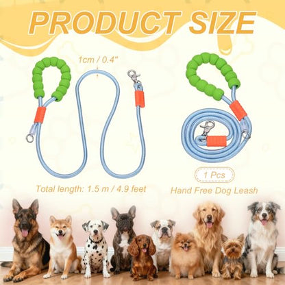 Dog Leash with Padded Hands Free, 4.9ft/1.5m Adjustable Bungee Dog Training Leash, No Pull Heavy Duty Nylon Rope(Blue), Intended for Large Medium Pet Running/Hiking/Walking - color: Blue, size: 4.9ft/1.5m
