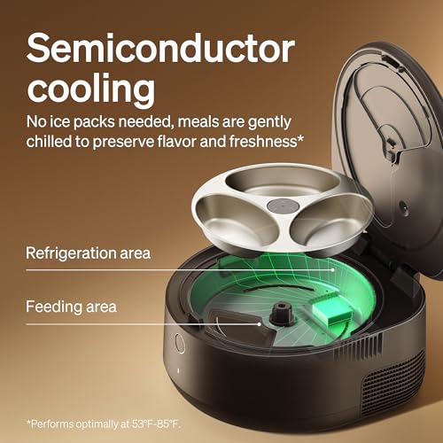 PETLIBRO Automatic Wet Food Cat Feeder 2026 New Version with Semiconductor Cooling, Refrigerated 3 Fresh Meals in 3 Days, App-Controlled Pet Food Dispenser, Stainless Steel Bowl, Easy to Clean - color: Black, size: Feeder