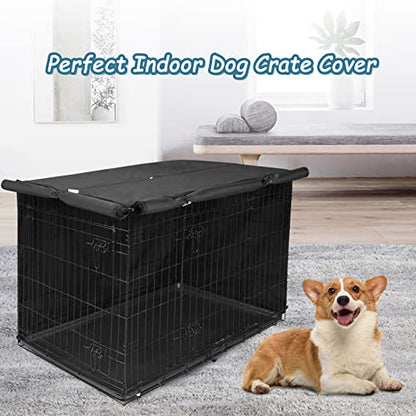 Deblue Durable Medium Dog Crate Cover, Windproof Dog Kennel Covers Fit 30 inch Wire Crate Cover Black - (30 inches, Black) - color: Black, size: 30.0"L x 19.0"W x 21.0"H