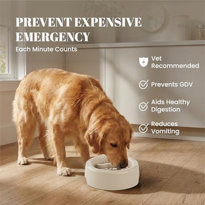 AVERYDAY 3 Pack Slow Feeder Dog Bowl Set, Two Weighted Maze Insert Bowls, Anti-Slip Changeable Puzzle Feeding Bowl for Wet Dry & Raw Dog Food, Slow Eating Deep Pet Food Dish for Medium & Large Breeds - color: Desert Dune