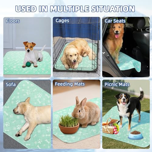 Homimp Self-Cooling Mat for Dogs,6 Pack Washable Cooling Mat & Sleeping Pad,Reusable Waterproof Dog Pee Pads,Non-Toxic,Non-Slip Potty Pads for Whelping Litter Mat Puppy Supplies in Summer,16"x20"