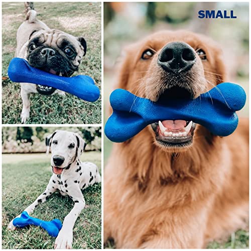 SuperChewer Tough Dog Bone Toy | Lifetime Replacement | Strong Natural Rubber | Great Dog Fetch Toy | Chew Toys for Dogs | Ultra Durable Chew Toys for Moderate Chewers | Large Breed Tested - size: Small