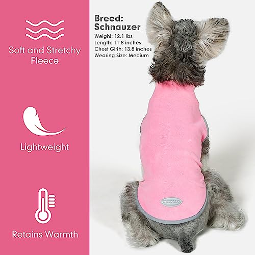 cyeollo 2 Pack Fleece Dog Sweater Vest Dog Sweatshirt Reflective Lightweight Doggie Clothes for Small Dogs Girl Pet Apparel, Pink & Fuschia S - color: Pink & Fuschia, size: Small