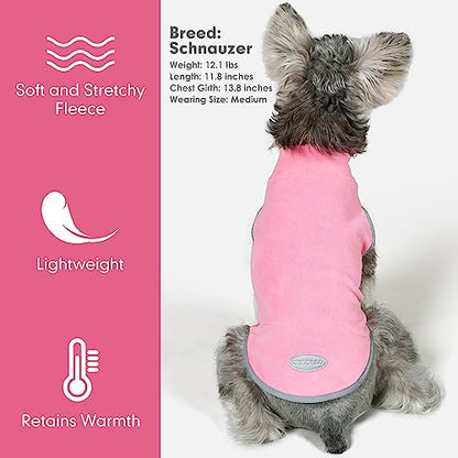 cyeollo 2 Pack Fleece Dog Sweater Vest Dog Sweatshirt Reflective Lightweight Doggie Clothes for Small Dogs Girl Pet Apparel, Pink & Fuschia S - color: Pink & Fuschia, size: Small