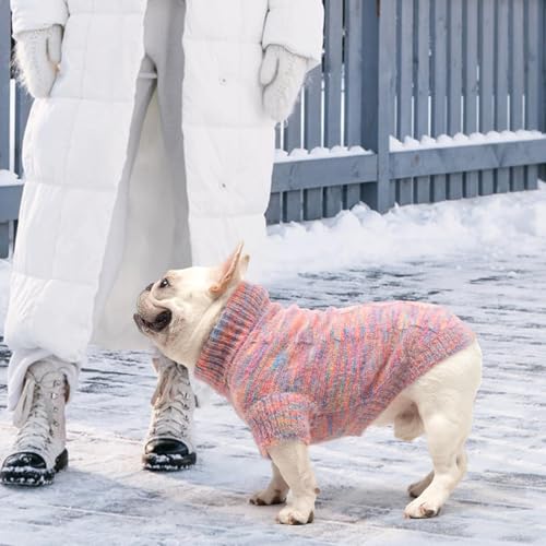 KOOLTAIL Small Dog Sweater, Fuzzy Thick Super Soft Warm Dog Winter Sweater Turtleneck Pullover for Cold Weather, Classic Cable Knitwear, Fleece Pet Fall Clothes Coats Puppy Cats Girls Female Pink S - color: Pink, size: Small