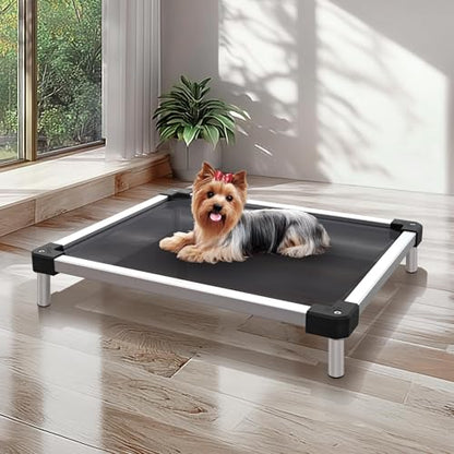 FXW TitanNest Chew-Proof Elevated Dog Bed, Raised Cot for Indoor/Outdoor/Camping Use, Durable & Waterproof Cooling Pet Bed for Toy Dogs, 23.0" L x 17.0" W x 4.1" H, Black - size: XXS-Toy Dog (23.0"L x 17.0"W x 4.1"H)