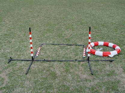 Agility Tire Jump - Double Walled Inflatale Tires with a Metal Frame Setup for Competition and Training - color: Blue-Yellow