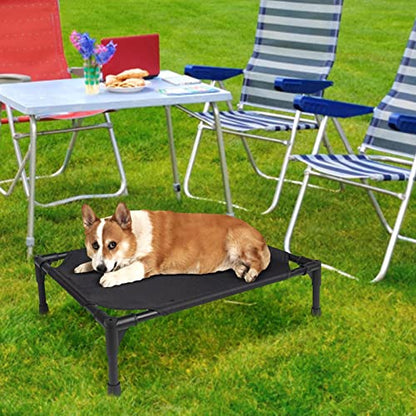 Elevated Pet Bed, Comfortable Elevated Extra Large Dog Bed with Removable Canopy, 2 in 1 Foldable & Weather Proof Oxford Fabric Dog Bed, Portable & Cozy Pet Cot for Camping Beach Outdoor Activities - size: 16.93*21.85*22.44in