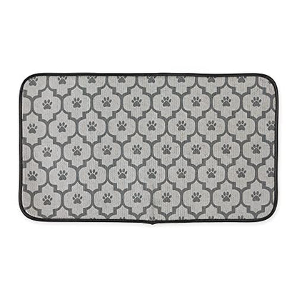 Bone Dry Machine Washable, Ultra Absorbent Pet Mat, Large, 14 x 24, Gray Lattice - color: Gray Lattice, size: 14"L x 24"W