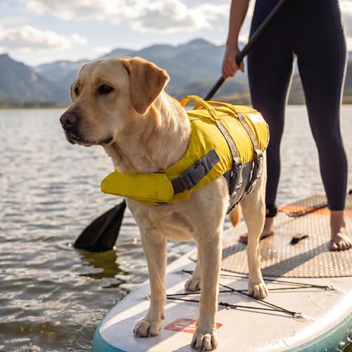 Outward Hound Granby Splash Yellow Dog Life Jacket, Large - color: Yellow, size: Large (Chest Girth: 28"-32")