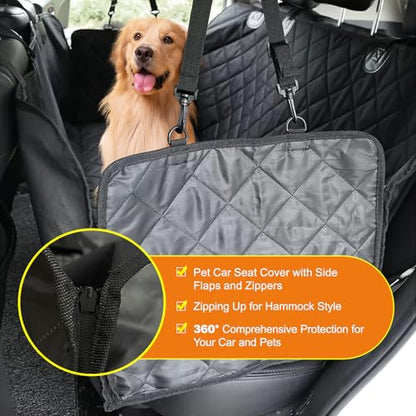 ICWEIMEI Dog Car Seat Cover, Waterproof Back Seat Covers for Dog Travel Non-Slip Pet Car Seat Protector Pet Car Seat Cover for Cars Trucks SUV - color: Black