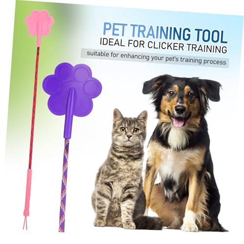 ibasenice 2Pcs Pet Training Stick Cute Paw Shape Dog Trainer Clicker for Puppy Cat Simple Fun Training Tool for Behavior Improvement for Pet Owners