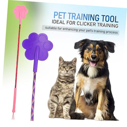 ibasenice 2Pcs Pet Training Stick Cute Paw Shape Dog Trainer Clicker for Puppy Cat Simple Fun Training Tool for Behavior Improvement for Pet Owners