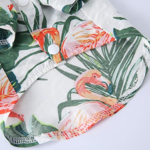 Tangpan Daisy Tropical Print Pet Dog Shirt Puppy Summer Hawaiian Beach Polo Shirts Clothes (Y White,XS) - color: Y White, size: X-Small