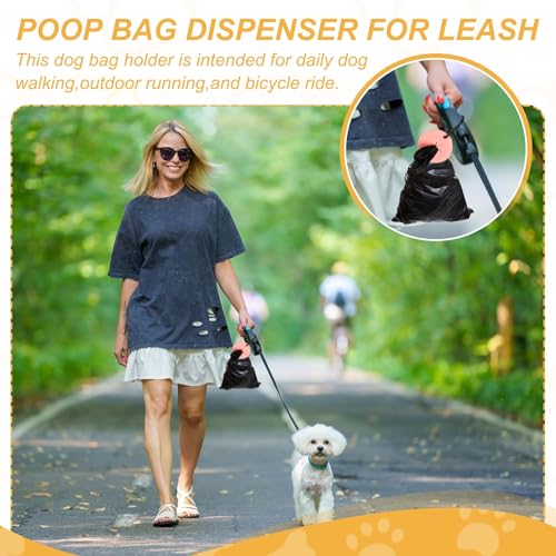Dog Poop Bag Clip, Dog Poop Bag Holder Round for Dispenser Carrier Hands-Free Lightweight Durable PVC, (Purple/Pink, 2 Pcs), Intended for Leash/Pet Waste Bag - color: Purple/Pink