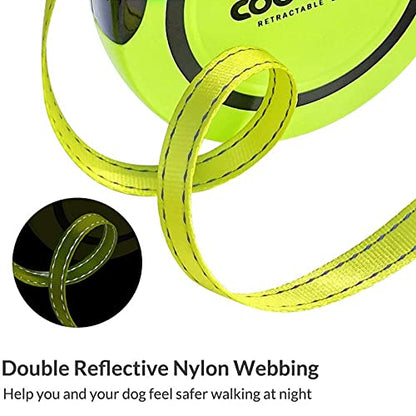 Retractable Dog Leash, 16 ft Pet Walking Leash for Medium Dogs up to 66 lbs, One Button Break & Lock, Heavy Duty, Strong Nylon Tape, Tangle-Free (Green, Medium) - color: Green, size: Medium
