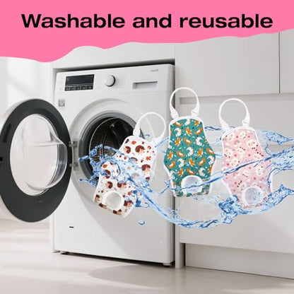 3 Pack Washable Female Dog Diapers with Adjustable Suspender, Reusable Sanitary Panties for Dogs in Heat, Leak-Proof Design for Small Dogs - size: L