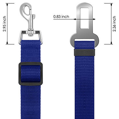 YuCool Dog Seat Belt,4 Piece Set Dog Car Adjustable Seatbelts for Vehicle Nylon Pet Safety Heavy Duty & Elastic Car Harness for Dogs