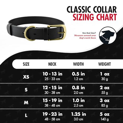 Tuff Pupper Classic Heavy Duty Dog Collar | 10x Stronger Than Leather | 100% Waterproof & Odor Proof Dog Collar | Tough Rust-Proof All Metal Hardware - color: Epic Black
