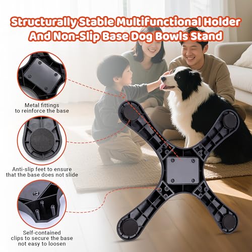 Elevated Adjustable Dog Bowl Feeding Stand, 3 Heights and Tiled Ajudst, Compatible with Moost Feeding Bowls, Great for Medium Large Dogs(2 Pack-C) - size: B - 2 Pack-C