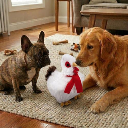 Fuzzl Plush Super Soft Cheeky Chicken - Snow White Dog Toy & Comforter – Cuddly Plush with Squeaker, Gentle Dog Toy for Puppies & Small to Medium Dogs - style: Snow White Hen