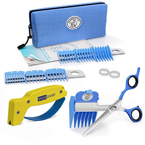 Scaredy Cut Silent Clipper + Sharpener Pet Grooming Kit, Blue, Right-Handed 17pc RH + Sharpener, Blue - size: 17pc RH + Sharpener, Blue