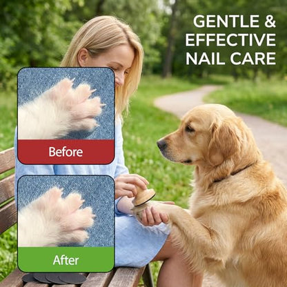 Dog Nail File, Dog Nail File Board, Nail File for Dogs, 14 Pcs Dog Nail Grinder Set with 2 Round Heads and 12 Sandpapers, Safe Nail Care Kit for Puppies and Adult Dogs